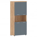 Шкаф с 2-мя комплектами глухих малых дверей и топом Torr LUX TLHC 85.4 Дуб Бофорд Серо-голубой_15