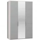 Шкаф трехстворчатый Вива ШР-3 с зеркалом Фарго Мокко глянец (с накладками сбоку)_4