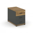 Тумба опорная приставная с 3-мя ящиками CONCEPT CN.TGO-001 B/W Сандал Янтарный Антрацит_13