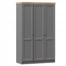 Шкаф трехстворчатый с карнизом Амели №10 Оникс серый_5