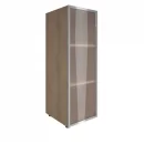 Шкаф книжный средний со стеклом в раме без топа YALTA LT-SU 2.4L Снежная Патина_49