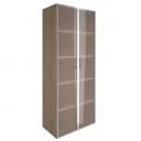 Шкаф книжный со стеклом в раме Lacobel без топа YALTA LT-ST 1.10R white Снежная Патина_19