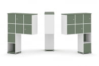 Надставка на стол высокая двухсторонняя + задняя стенка (8 шт.) + распашной фасад (6 шт.) CONCEPT CN.DNV-002 Кобо Белый бриллиант Белый металл_8