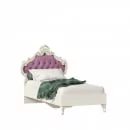 Кровать односпальная 900 с мягким изголовьем Маркиза ЛД 517.065.000 Алебастр Сиреневый_2
