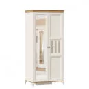 Шкаф двухстворчатый с зеркалом Вилладжио Алебастр/Дуб золотой_2