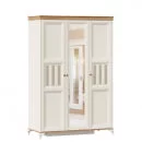 Шкаф трехстворчатый с зеркалом Вилладжио Алебастр/Дуб золотой_5