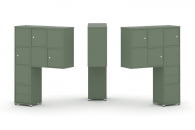 Надставка на стол высокая двухсторонняя + задняя стенка (8 шт.) + блок с 2-мя ящиками (2 шт.) + распашной фасад (6 шт.) CONCEPT CN.DNV-004 Кобо Белый металл_10