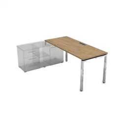 Стол рабочий, прямолинейный три опоры, левый GLOSS LINE НСТЛ-П.996 Teakwood