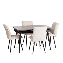 Металлический стул Sweet LT, велюр, молочный/черный, 4, 41х55х88 см