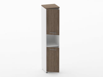 Шкаф 4 узкий закрытый, с нишей Deka 10.19.12Л Дуб Верцаска/Белый