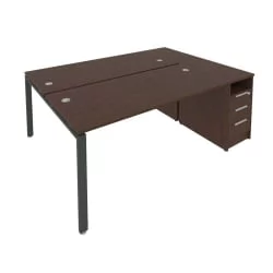 Рабочая станция с опорной тумбой Метал Сйстем Б.РС-СТП-2.4 Венге/Антрацит / Metal System