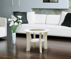 Стол журнальный №3 Венге/Смола черная (матовый)