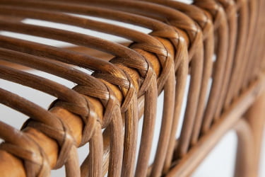 Комплект ( диван + 2 кресла + стол со стеклом ) /с подушками/ ротанг, кр:61х67х78,5см, дв:108х66х78,5см, ст:D60х56,5см, coco brown (коричневый кокос)