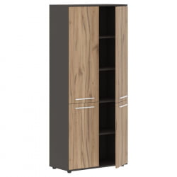 Шкаф с глухими средними и малыми дверьми EDIS EHCS 85.3 Дуб Денвер светлый Белый Мокко