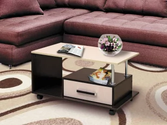 Журнальный столик на колесиках журнальный №13 Ясень шимо светлый/Ясень шимо темный