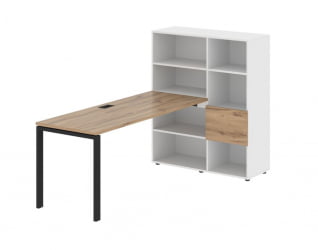 Рабочая станция ЕДИС ЕУРСТ 1117 Дуб Денвер светлый Черный Белый / EDIS EURST