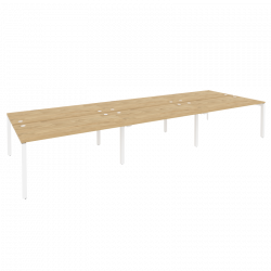 Рабочая станция на П-образном м/к ОНИКС О.МП-Д.РС-6.4.8 Тиквуд Светлый/Белый / ONIX O.MP-D.RS-6.4.8