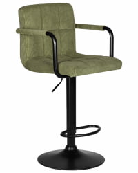 Стул барный DOBRIN KRUGER ARM BLACK (зеленый вельвет (LAR-E2041-7))