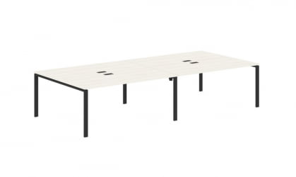 Бенч-система 4-местная ЕДИС ЕУВСТ 3516 Ясень Траун Черный / EDIS EUWST