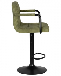 Стул барный DOBRIN KRUGER ARM BLACK (зеленый вельвет (LAR-E2041-7)) 2 шт