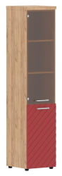 Шкаф колонка комбинированная с топом (левый) Torr LUX TLHC 42.2 L Дуб Бофорд Красный