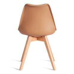 Мягкий стул TULIP (mod. 73-1) дерево/пластик/экокожа, 47,5x55x80 см, Бежевый (Latte)