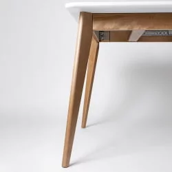 Стол обеденный Пегас Plus 120x75 Эмаль белая Морилка Орех