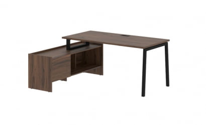 Стол с тумбой ЕДИС ЕЛCТ 17814 Дуб Денвер темный Черный / EDIS ELCT