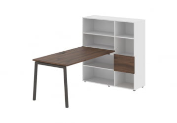 Рабочая станция ЕДИС ЕЛРСТ 1215 Дуб Денвер темный Мокко Белый / EDIS ELRST