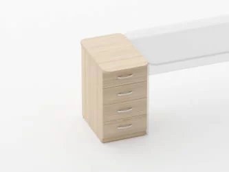 Тумба приставная на 4 ящика Glassy 3.10.10 Орех