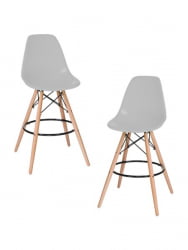 Стул барный DOBRIN DSW BAR (ножки светлый бук, цвет сиденья светло-серый (GR-01)) 2 шт