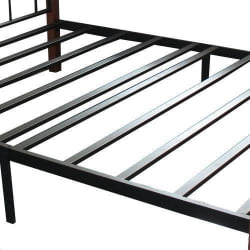 Кровать AT-8077 дерево гевея/металл, 90*200 см (Single bed), красный дуб/черный