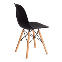 Кухонный стул CINDY (EAMES) (mod. 1801) дерево бук/металл/сиденье пластик, 45x51x82 см, Black (черный)