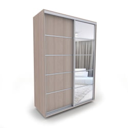 Шкаф с зеркалом Акцент-Квадро Д 1200х600 Шимо светлый/хром