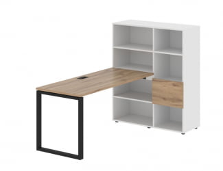 Рабочая станция EDIS EQRST 1115 Дуб Денвер светлый Черный Белый