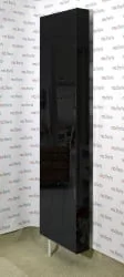 Шкаф в черном глянцевом стекле Драйв Шелф (левый) Беленый дуб