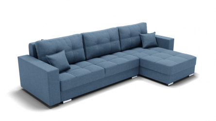 Диван Талисман-3 угол левый/правый (ЗР) Цвет фасада: Голубой; Тип: Левый/правый; Материал фасада: Металл/Велюр