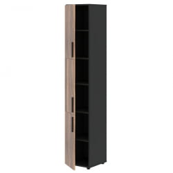 Шкаф-колонка с 3 глухими малыми дверьми (левый) VELION VENEER VRHCS 40.8 L Американский орех Яшма черная