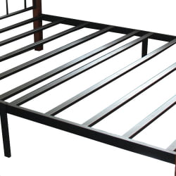 Односпальная кровать AT-808 дерево гевея/металл, 90*200 см (Single bed), красный дуб/черный