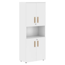 Шкаф с 2-мя комплектами глухих малых дверей Forta FHC 80.4(Z) Белый премиум