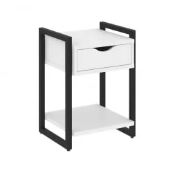 Тумба на регулируемых опорах с ящиком и полкой LOFT VR.L-T1.O Металл черный Белый Бриллиант