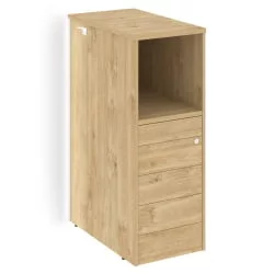 Тумба с подсветкой 5 ящиков TIP-ON, проходная  средняя ONIX O.R-TV-5TIP.S Тиквуд светлый