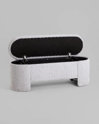 Банкетка Такс с местом для хранения букле светло-серый / Taks