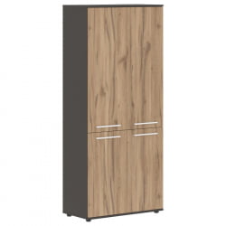 Шкаф с глухими средними и малыми дверьми EDIS EHCS 85.3 Дуб Денвер светлый Белый Мокко