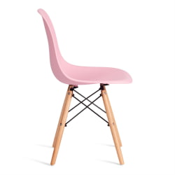 Стул CINDY (EAMES) (mod. 1801) дерево бук/металл/сиденье пластик, 45x51x82 см, Light pink (светло-розовый)