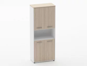 Шкаф 4 широкий закрытый с нишей Дека 10.19.121 Туя/Белый / Deka