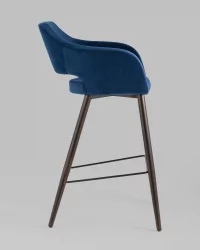 Стул барный Саймон Б велюр Темно-синий