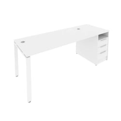 Рабочая станция с опорной тумбой Метал Сйстем Б.РС-СТП -1.4 Белый / Metal System