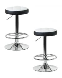 Табурет барный ДОБРИН БРУНО (бело-черный) 2 шт / DOBRIN BRUNO