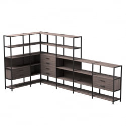 Набор стеллажных систем Everprof EVO №18 Дуб Пасадена Черный